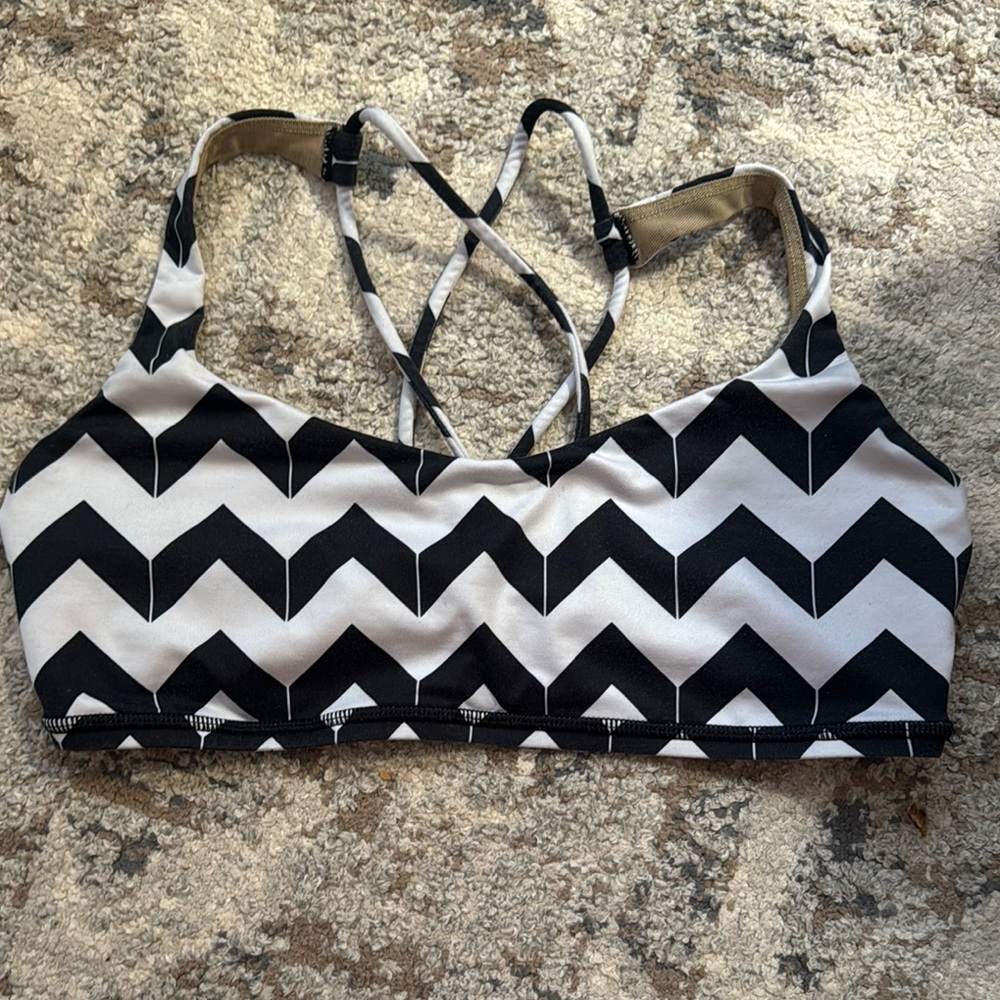 Black and White Chevron Lululemon Sports Bra